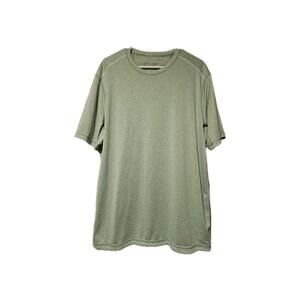 Tommy Bahama Island Zone Tee Shirt Mens L Light Green Knit V Neck Short Sleeve